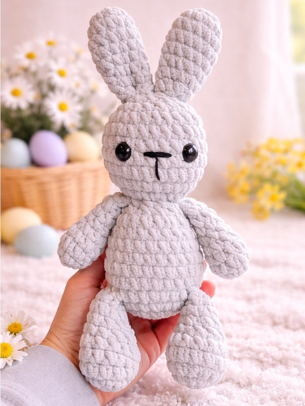 Handmade Crochet Bunny Plush 10”